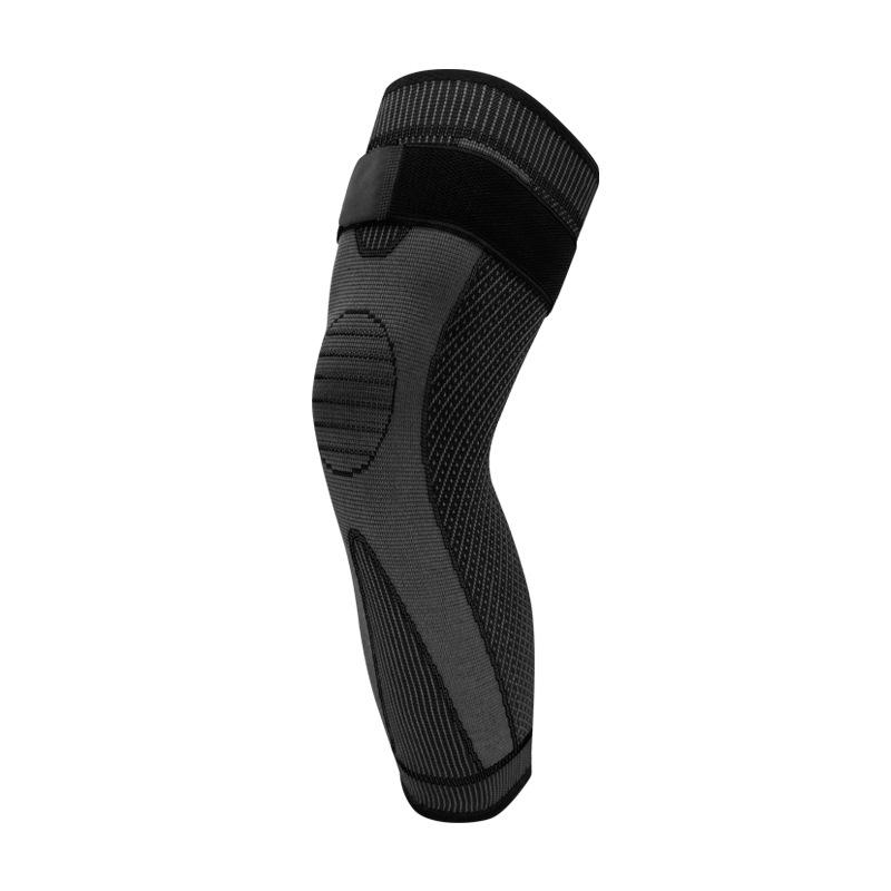 Long Compression Medical Sports Knee Pads Professional Protection Nylon Elastic Knitted Thermal Gear for Cycling Fitness Running M чёрный