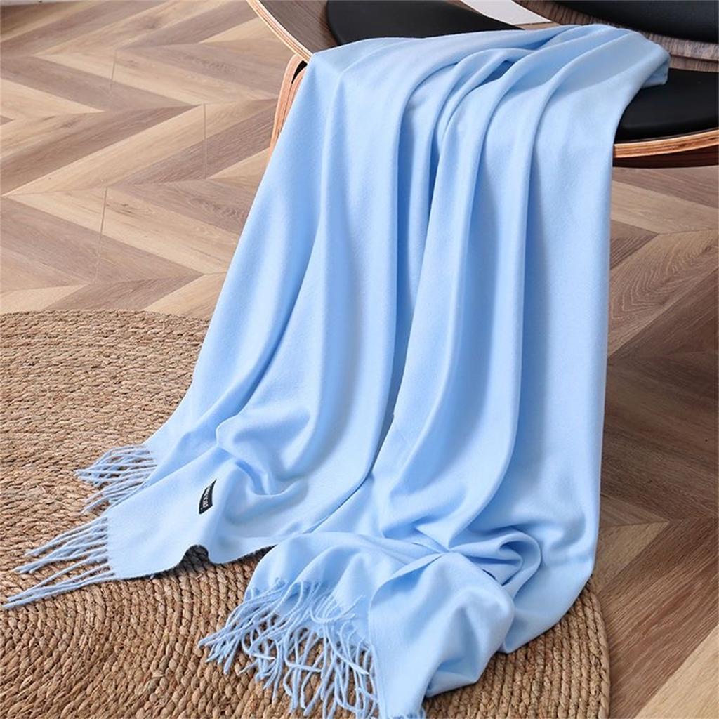 180*70Cm Solid Color Soft Women Scarf Cashmere Lady Shawl Wrap Autumn Winter Pashmina Unisex Female Hijab Headband Free