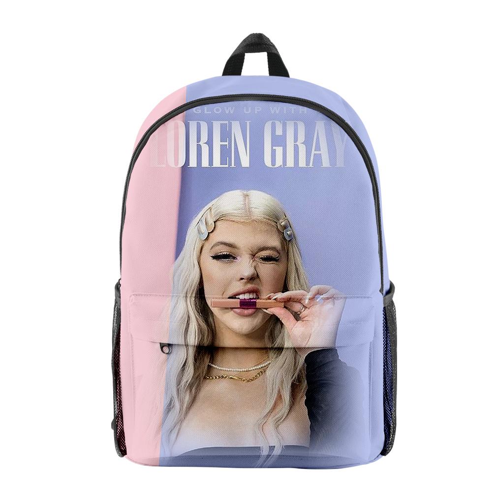Popular Novelty Funny Cool Loren Gray pupil Bookbag Notebook Backpacks 3D Print Oxford Waterproof Boys/Girls Travel Backpacks