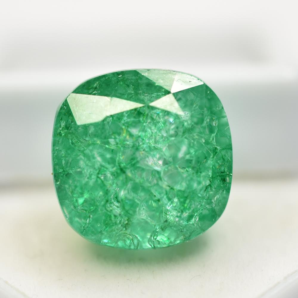 Emerald GREEN Square Cushion Cut 13x13 Mm NATURAL Certified Loose Gemstone