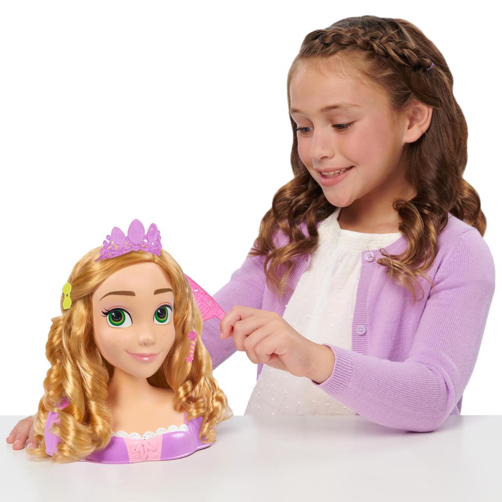 Just Play Rapunzel Styling Head Deluxe Tangled Toy for Girls, Stylish Hair Accessory