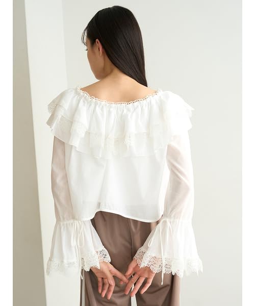 Snidel Varie Lace Blouse SWFB251098 White Women's