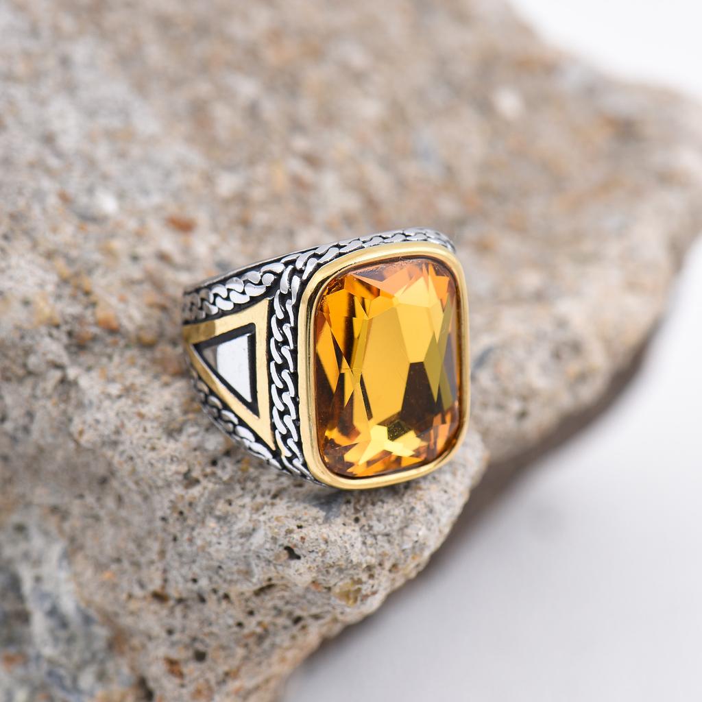 R3427 Men's High Quality 316L Stainless Steel Variety Onyx Rings  Trend Jewelry