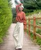 BLOND9 Crew Neck Rib Knit Sweater_Melange Orange (Type A)