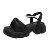 Sandals Female Summer New Thick-soled Fairy Wind Pearl Fashion Open-toed Sandals