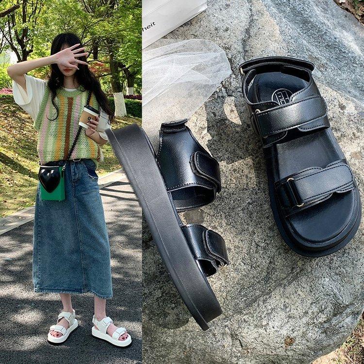 

Sports sandals women s new summer platform Harajuku ins trendy student casual beach shoes 39 бежевий