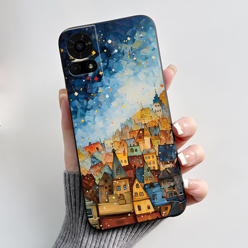 Cute Case For TCL K23 / TCL K24 Funda TCL 50 LE T510SPP Capa Printing Shell Protective Cover Soft Silicone Cartoon Black Casing