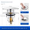 Sink Basin Pop-Up Core Anti-Odor Drain Plug Washbasin Press-Type Drain Filter Universal