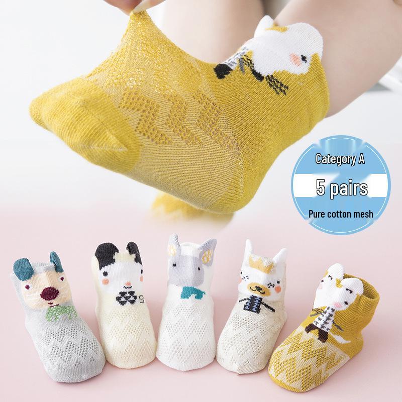Breathable Newborn Baby Socks for 0-3 Months - Thin, Spring/Summer/Autumn - Boys & Girls