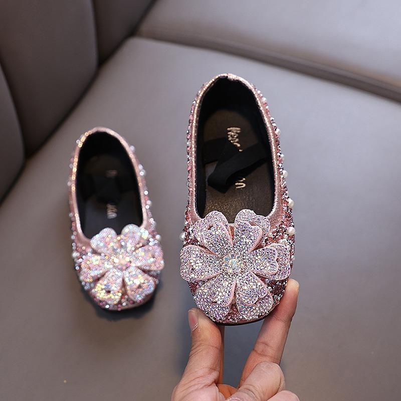 Autumn New Style Ladylike Baby Girl Children's Princess Rhinestone Single Shoes Leather Shoes Dance Performance Shoes