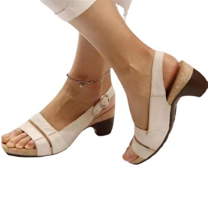 Wish source Large size women's wedge heel sandals Low heel spring and summer casual women's shoes