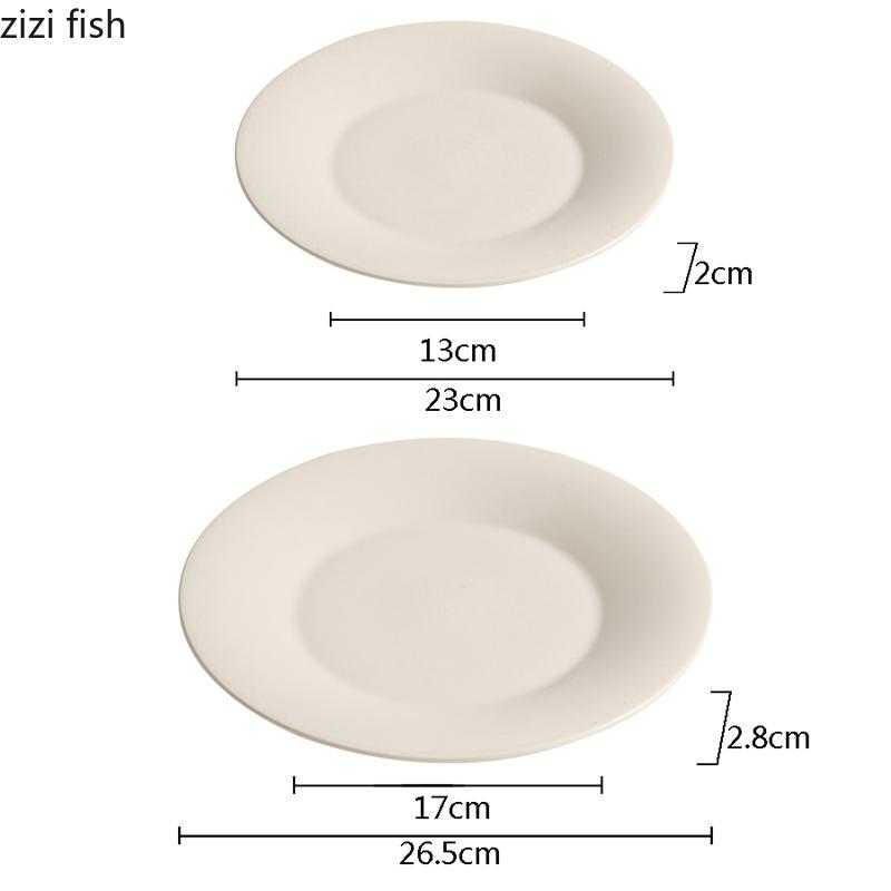 White Ceramic Shallow Plate Steak Plate Dessert Plate Salad Plates Breakfast Plates Molecular Cuisine Hotel Creative Tableware