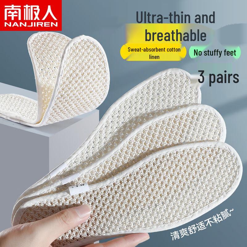 Nanjiren Cotton Linen Breathable Anti-Odor Insoles 39