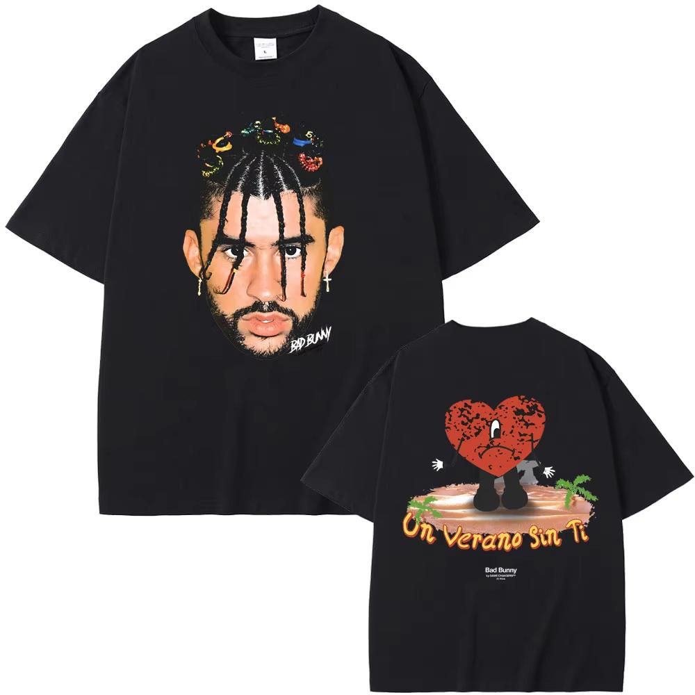 

Rapper Bad Bunny Un Verano Sin Ti Album Graphic Print Tshirt Unisex Women Fashion Hip Hop Oversized Tshirt Unisex Vintage Streetwear M
