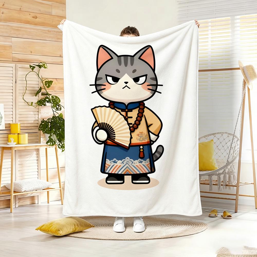 Cartoon F-Forbidden City Cat Throw Soft Warm Throw Blanket for Bedroom Living Room Bed Travel Camping Picnic Gift