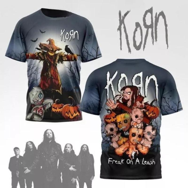 

Чоловіча футболка з принтом Rock Korn 3D-друк Чоловіки Жінки Хіп-Хоп Тренд Футболка з коротким рукавом Y2k Топ Оверсайз Вуличний одяг Косплей футболка L