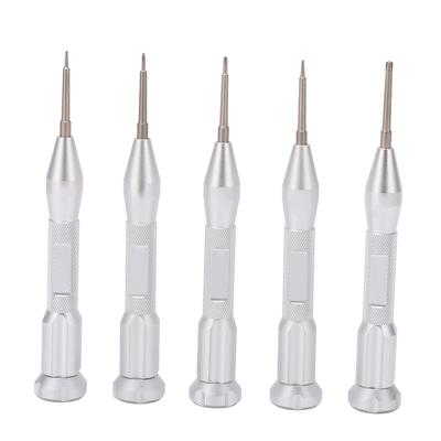 Assortiment de 5 petits tournevis à pointe, manche en métal, jeu de tournevis pour la réparation électronique