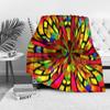 Vibrant Abstract Colorful Circle Pattern Decorative Throw Blanket Sofa Bed Cover for Home Decor