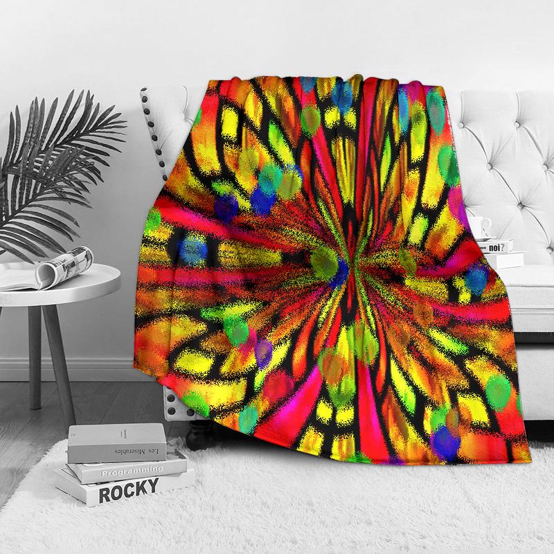 Vibrant Abstract Colorful Circle Pattern Decorative Throw Blanket Sofa Bed Cover for Home Decor