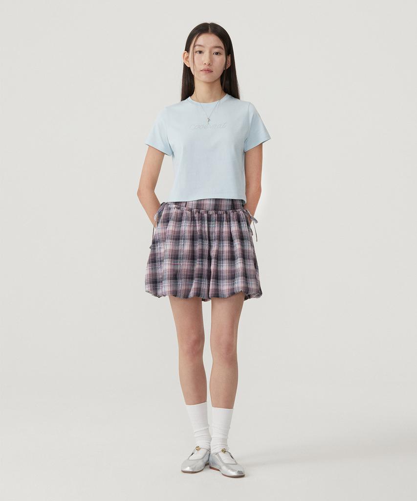 COVERNAT WOMAN Hotfix Logo T-Shirt Light Blue
