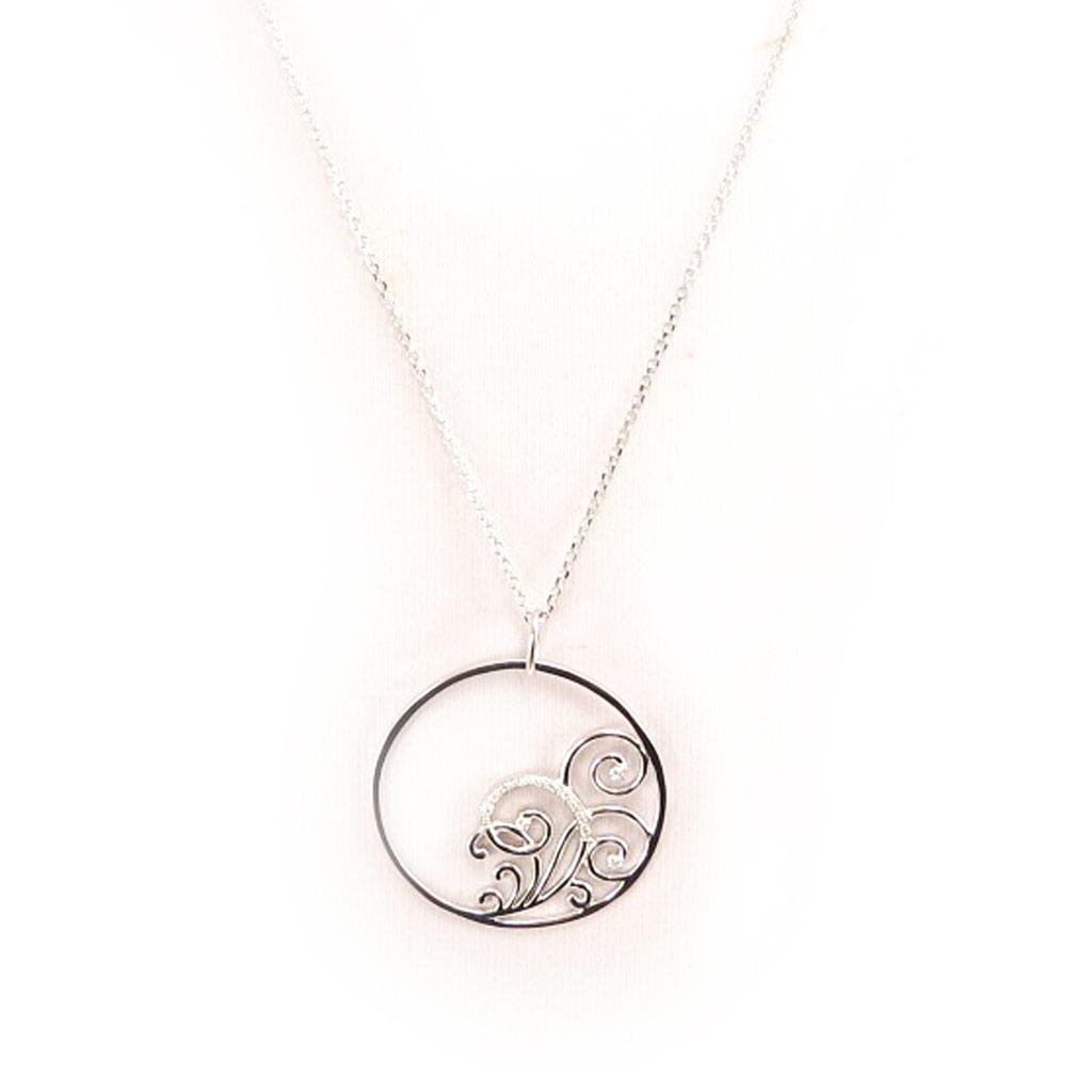 Altesse [L0177] - White 'Goddess' Silver Necklace
