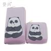 New Pink Panda Cartoon PU Short Small Wallet, Bear Children's Bag Student