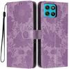 Wallet Case for Moto G67 Power 5G - Leather/PU, Purple, With Lanyard