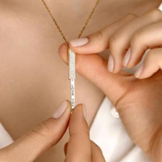 Ich Liebe Dich Versteckte Botschaft Halskette Versteckte Geheime Botschaft Schieber Halskette Verstellbare Länge Einziehbare Stange Halskette