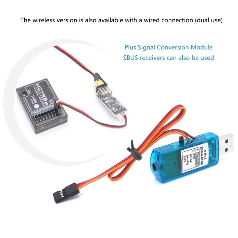 8 In 1 USB Flight Simulators FPVs Aircraft Helicopter Controllers with Cable for Learning & Practicing Flying Skill