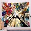 Buntes florales Baum-Wandteppich Lebendiges Wandbehang für Schlafzimmer- und Wohnzimmer-Dekoration Ideales Geschenk für Kunstliebhaber