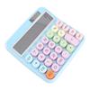 Mechanical Calculator 12 Digit Large LCD Display Big Round Button 15 degrees Tilt Screen Cute Candy Colored Dual Power
