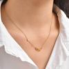 Accessories, Stainless Steel Geometric Design Oval Zircon Necklace, Ladies Versatile Clavicle Chain Nc-2426