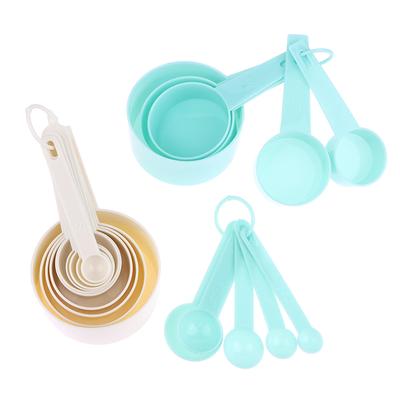 Lot de 10 pièces Outils de mesure en plastique Cuillères à mesurer empilables Cuillère à café Pelle à sucre Tasses à mesurer pour la pâtisserie au gâteau Farine