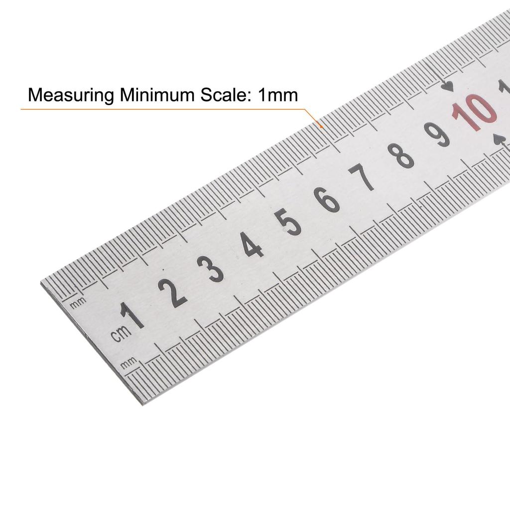 Uxcell Stainless Steel Length X Thickness X Straight Measuring Tool for and Silver Tone 3-Piece Ruler, 100cm/40" 1/16" 1-3/8" Width, Woodworking,