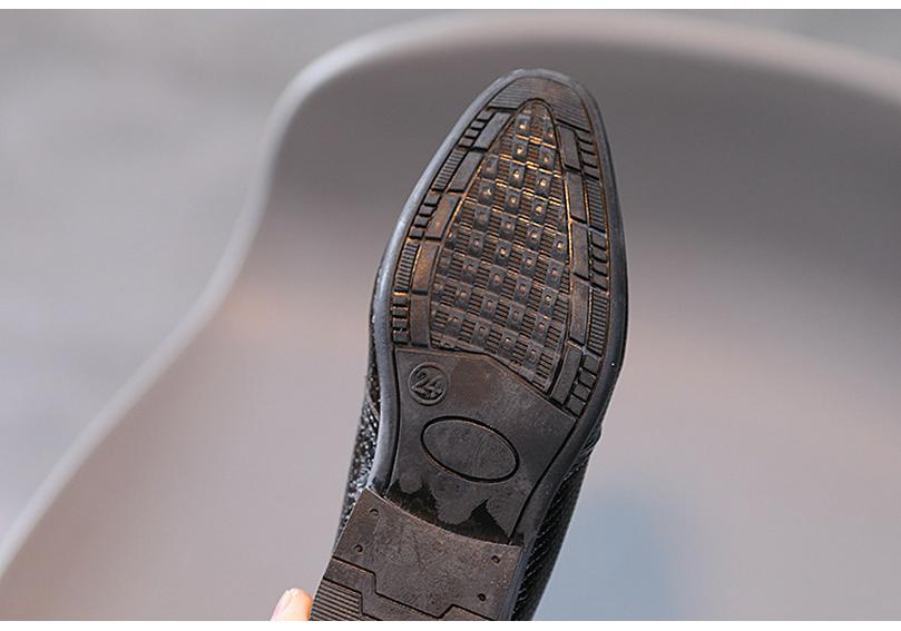 Boys' British Style Leather Lace-up Shoes - Spring/Autumn 2023, Black Performance for Students