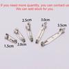 50 Stück/Los 15 25 30 35 45 mm Rhodium Broschenclip Basisstifte Sicherheitsnadeln Broschenfassungen Leere Basis für DIY Schmuckherstellung Zubehör