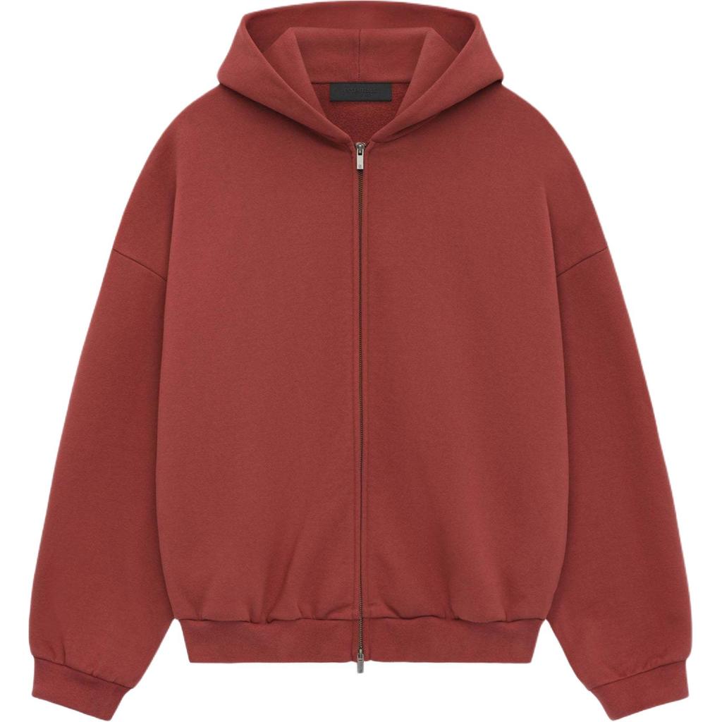 Fear of God Essentials Heavy Fleece Full Zip Hoodie Crimson Men Tops Red 192BT246246F