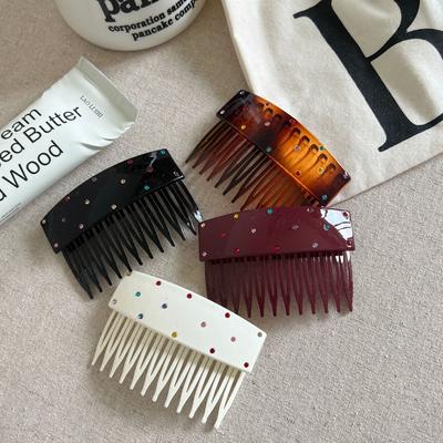 Exquisiter Diamant Dichtzahn Haarkamm Clip Mode Vielseitiger Kantenkamm Clip Sortieren Gebrochener Haarclip Frauen Mädchen Pony Haarnadel