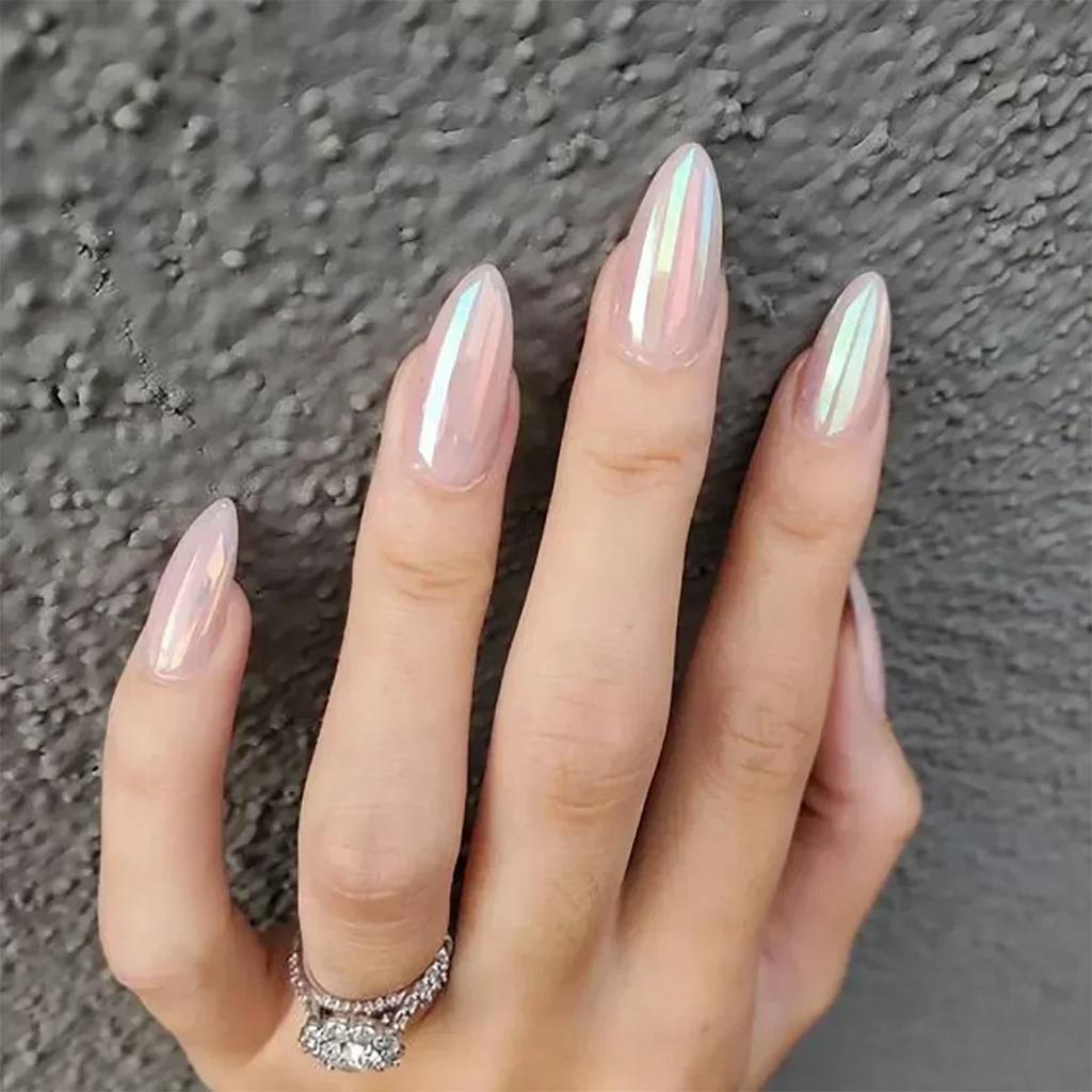24pcs Long Coffin Press On Nails Nude Pink White Jelly Tips With Glue Rose Art Full Cover False Nails