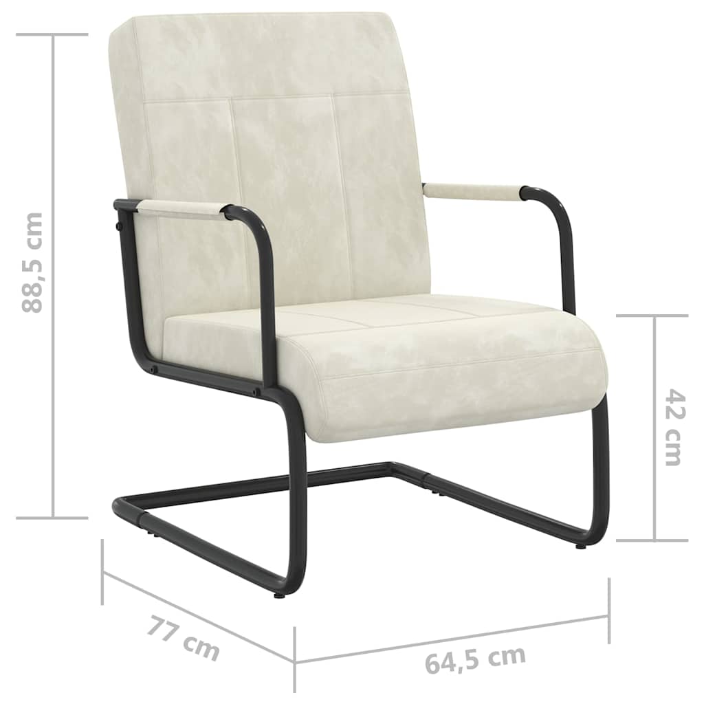 Cantilever Chair Cream White Velvet