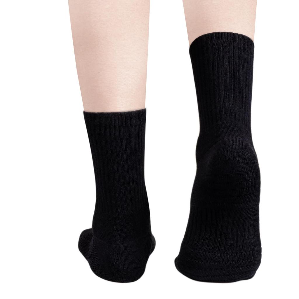 YUEDGE Athletic Black Casual Crew Length Socks for and Sizes Set Women's Socks, Cotton, Sweat-Absorbent, Deodorizing, Thick, Tennis, Training,
