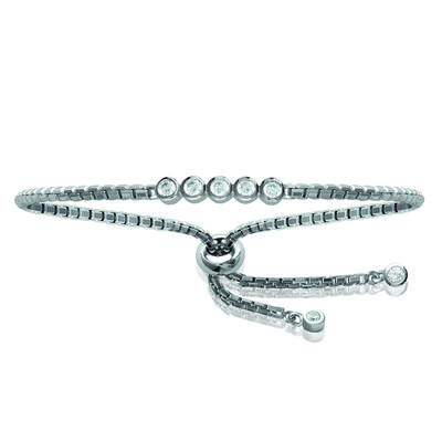 [M9969] - Silver Bracelet 'Sissi' Silver White (rhodium-plated) - 17x3 Mm