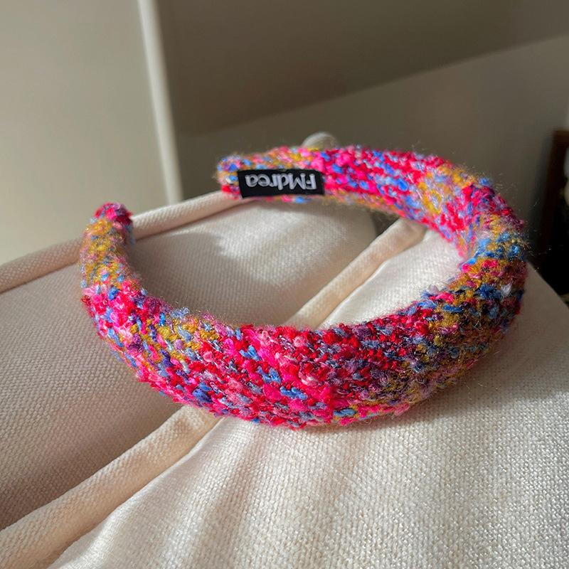 Pretty Merry Christmas Woman Red Wool Knitting Thick Sponge Padded Hairbands for Lady Girls Casual Party Holiday Headband