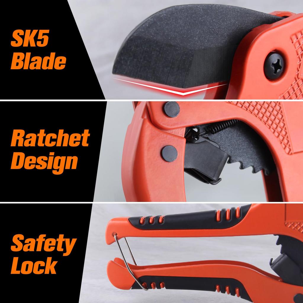 Professional PVC Pipe Cutter Lightweight Easy To Use Quick Cut Tool for Plumbing and Electrical Work