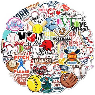 50 Baseballové Smíšené Samolepky Softballový Míč Sportovní Graffiti Samolepky Zavazadla Skateboard Vodotěsné Samolepky