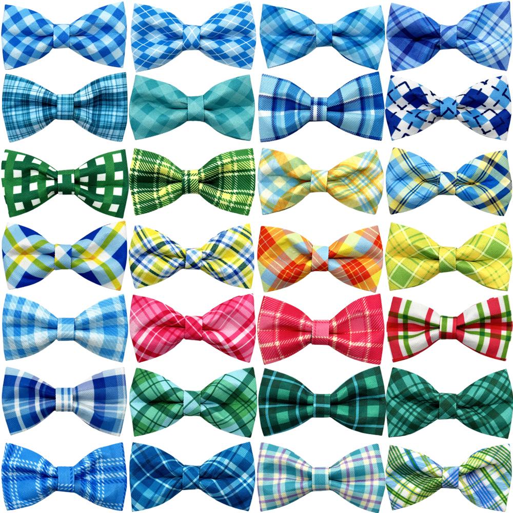 

50/100pc New Dog Collars With Elastic Bands Pet Supplies For Dogs Classical Plaid Dog Bowties Wholesale Pet Grooming Accessories 50pcs