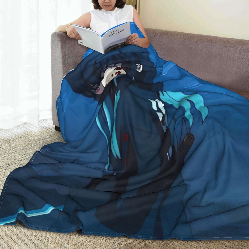 Mist Hashira Muichiro Tokito Blankets Anime Demon Slayer Wool Awesome Warm Throw Blankets for Bed Sofa Decoration