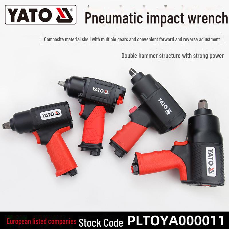 

YATO Industrial Pneumatic Impact Wrench, Double Hammer, Auto Repair, Strong Storm, Small Air Cannon
