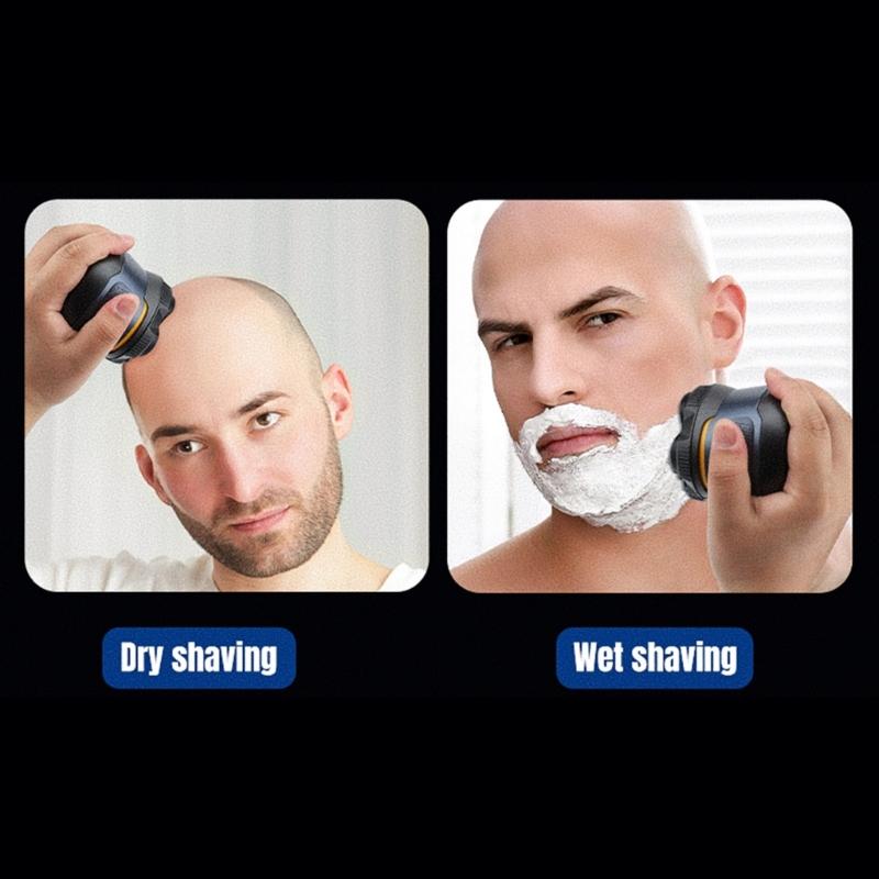 Efficient Men's Bald Head Electric Razors Digital Display Shaver Portable Beard Trimmer for Travel and Home Use