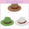 Panama Hat With Yellow Belt Summer Breathable Straw Sun Hat For Beach And Casual Wear